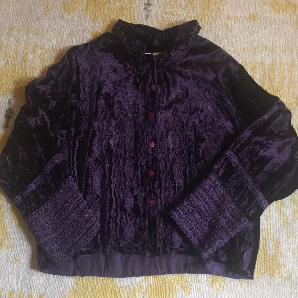 Vintage 90's Crushed Velvet Boho Jacket